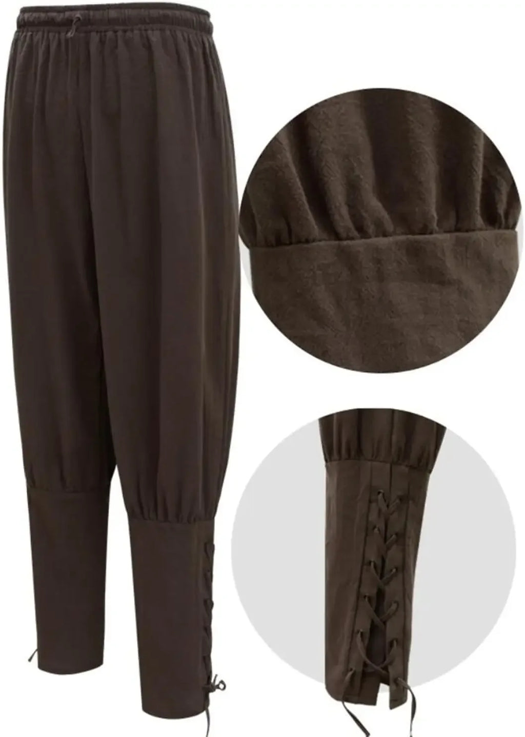 1Mens Womens Ankle Banded Pants Medieval Viking Pirate Cosplay Pants Renaissance Trousers for Adult