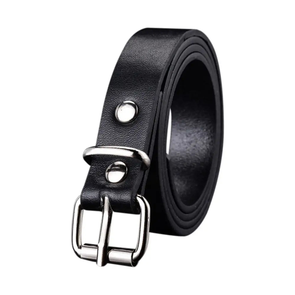 Boys Girls Retro Casual Pin Buckle Waistband Children Leather Belt Trouser Dress Belts Thin Waist Strap