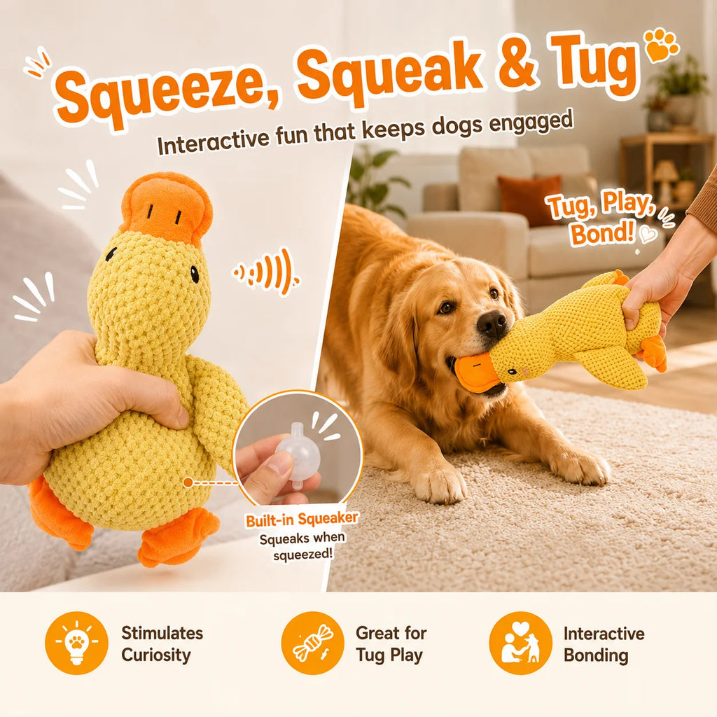 Dog Toy Plush,Sleeping Duck With Sound Pet Interactive Plush Bite Resistant Teeth Grinding Puppy Cat Relieve Boredom Pet Product