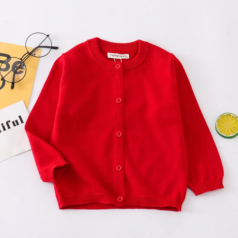 100% Cotton Boys Girls Sweaters Cardigans Kids Toddler Baby 1 2 3 4 5 6 7 8 9 Years Buttons Knitwear Spring Autumn Knitting Tops