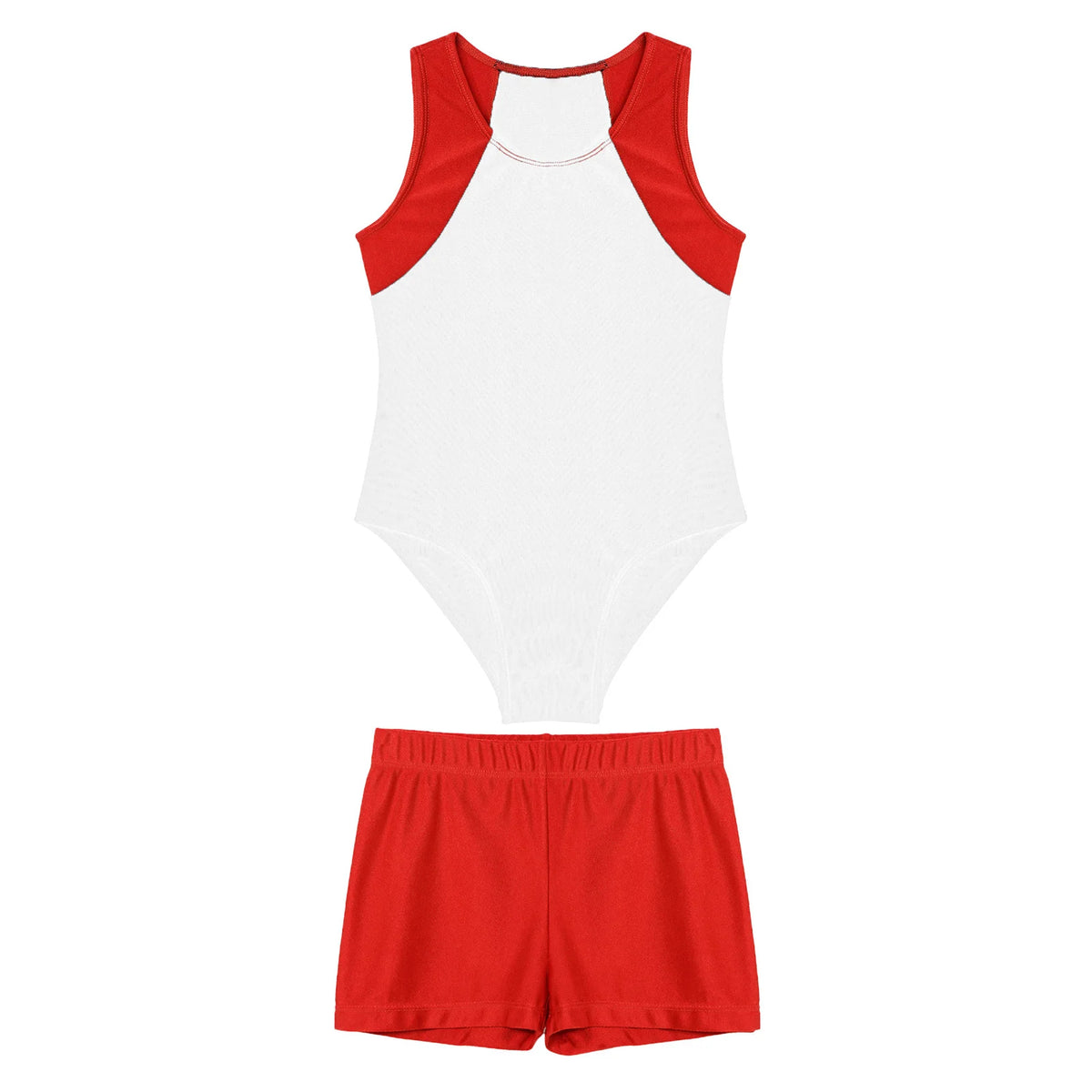 Kids Boys Sports Gymnastics Workout Sets Sleeveless Leotard Bodysuit Jumpsuit with Shorts Yoga Fitness Competition Dancewear