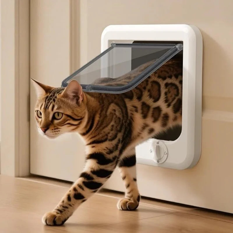 Flap Pet Door Dogs Flap Door 4 Ways Controllable Cats Door Dog Access Door Pet Entry Gate Door Convenient Pet Accessories
