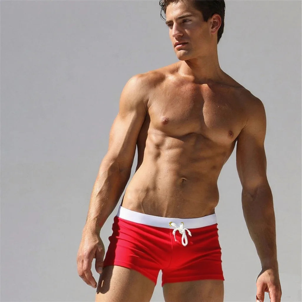 2026 New Men Swimwear Sexy Swimming Trunks Swim Briefs Swimsuit Quick Dry Beach Shorts for Summer Vacation Men's Swimming Shorts