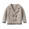 2025 Korean Breasted Sweater Jacket Children Vintage Knitted Cardigans Baby Cardigans Boys Winter Knit Sweaters Coat Kids Double
