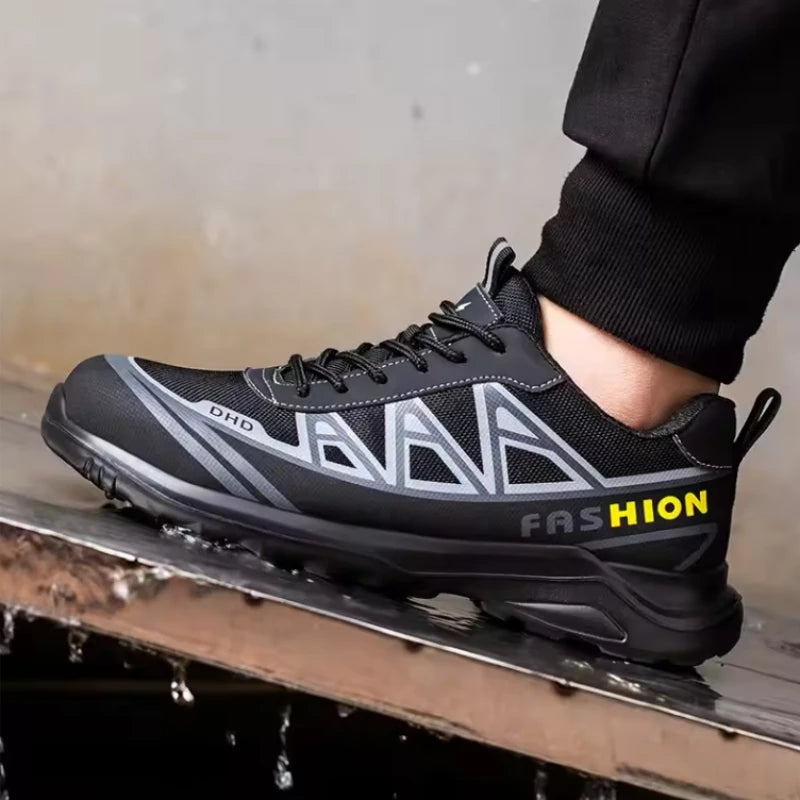Men's Safety Shoes Anti Smash Anti Puncture Man Work Shoes Indestructible Sneakers Wear Resistant Breathable Men Shoes Steel Toe