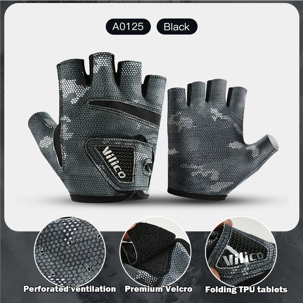 1 Pair Fishing Gloves for Men Summer Fishing Road Sub Sunscreen and Anti Slip Ice Silk Breathable Thin Three Finger Cut Gloves