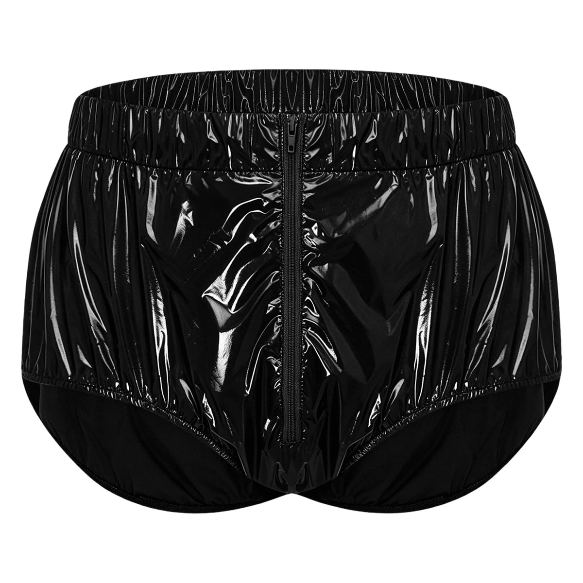 Swimwear Men's Metallic Shorts Waterproof Swimming Trunks Elastic Waistband Built-in Briefs Swim Boxer Shorts Athletic Swimsuit