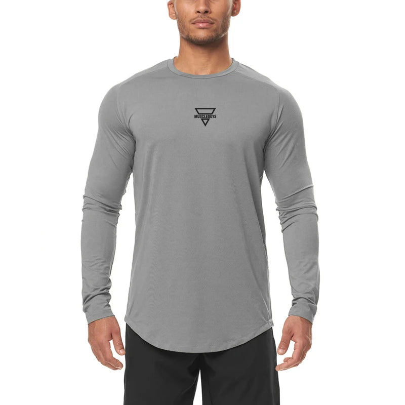 Men's Sports Loose-fitting Clothes in Stock for Basketball Training, Long-sleeved Running and Breathable Fitness Clothes