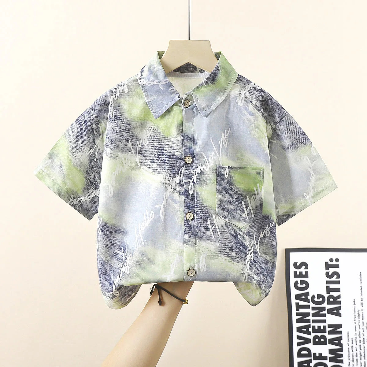 Fashion Colorful Boys Shirts Toddler Kids Tops Teenager Summer Outfits Children's Clothes