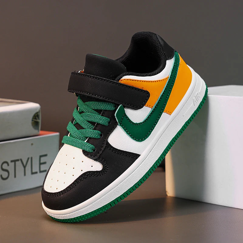 Boys and Girls Sports Sneakers Students Non-slip Light Shoes Children Running Shoes Classic Leather Casual Shoes Size 29-39