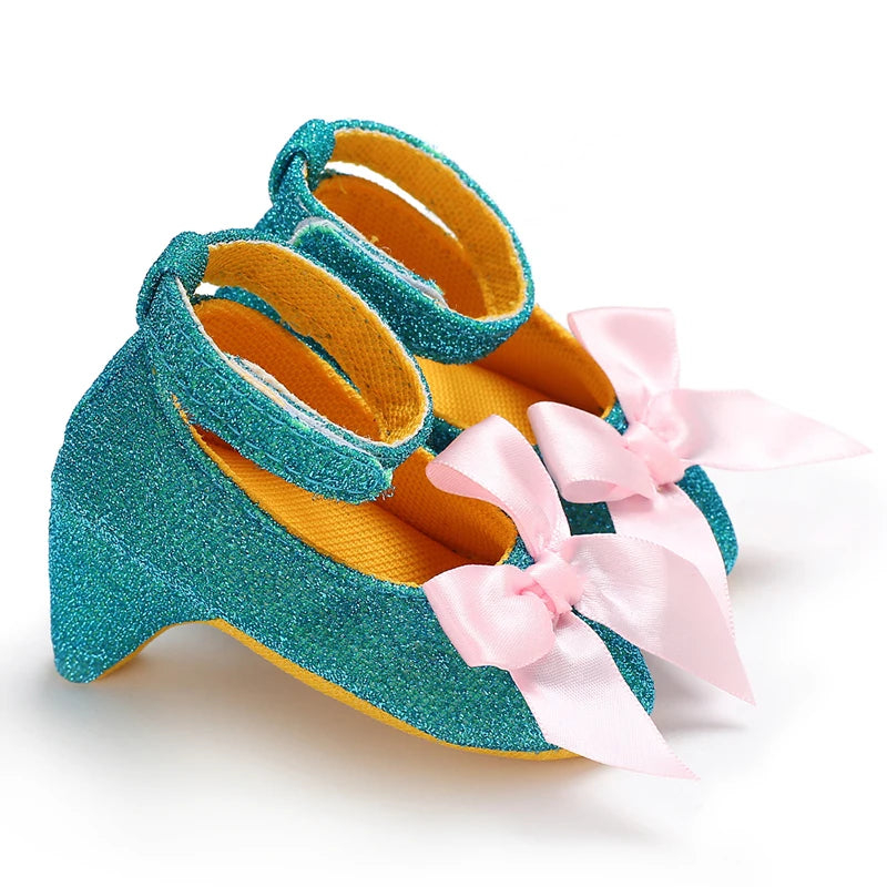 Baby Girls High Heels First Princess Shoes Soft Sole Spring Autumn Bow Toddler Party Dress Shoes