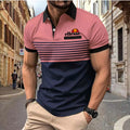 Premium Men's ellesse Polo Shirt: Skin-Friendly Material, Contrast Collar & Cuffs, Horizontal Stripes with Classic ellesse Logo