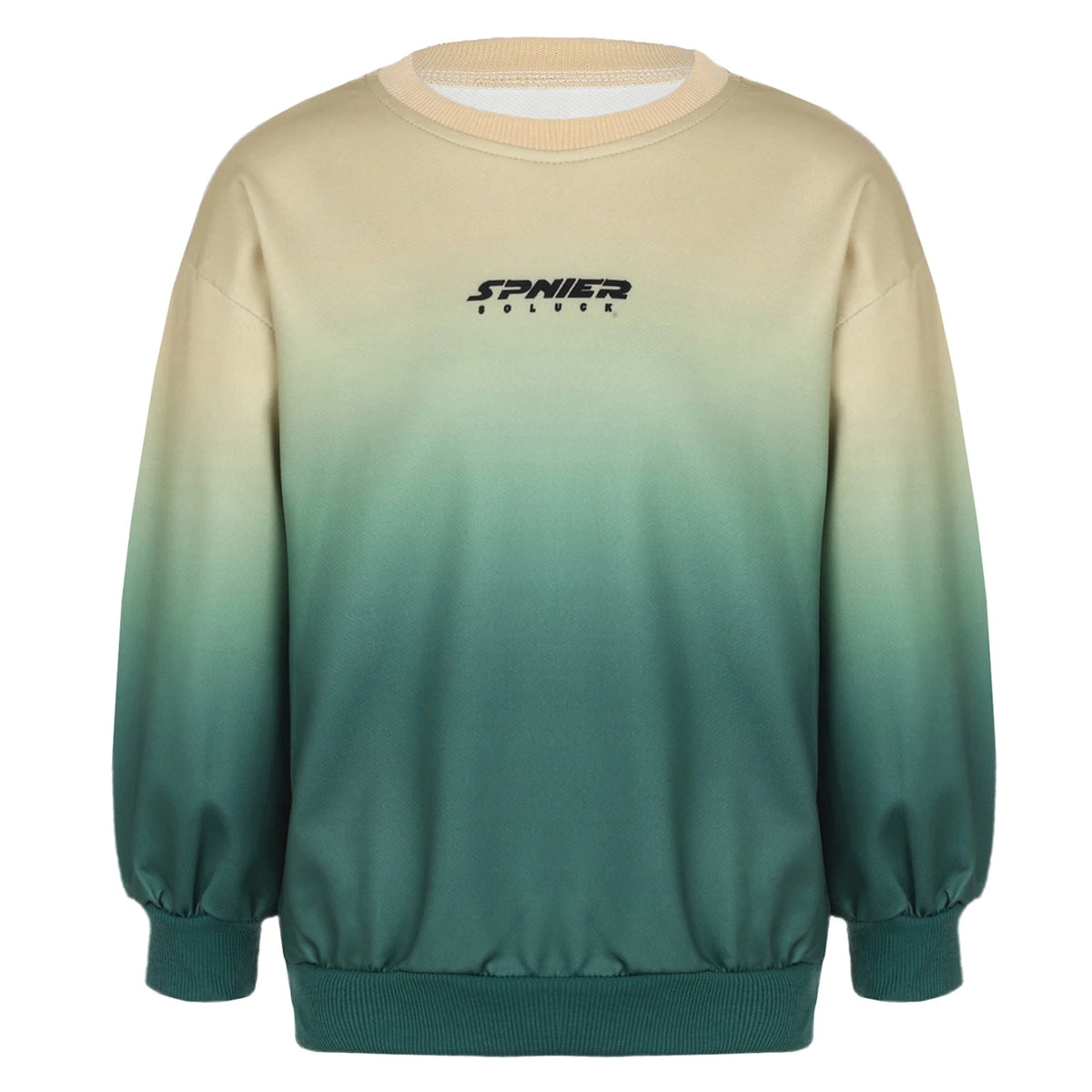 Kids Boys Girls Gradient Sweatshirt Letter Print Round Neck Long Sleeve Pullover Elastic Cuffs Top for Everyday Wear Playwear