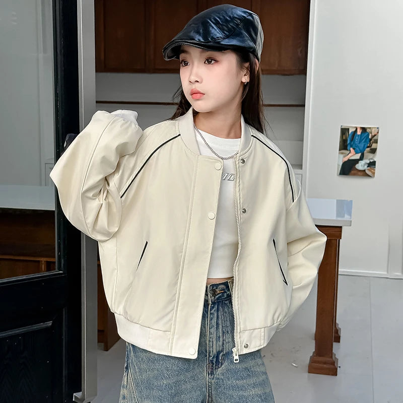 Fashion Casual Children's Waterproof Jacket For Kids Girls New Spring Autumn Coat Sports Clothing Age 5 6 7 8 9 10 11 12 13 14 Y