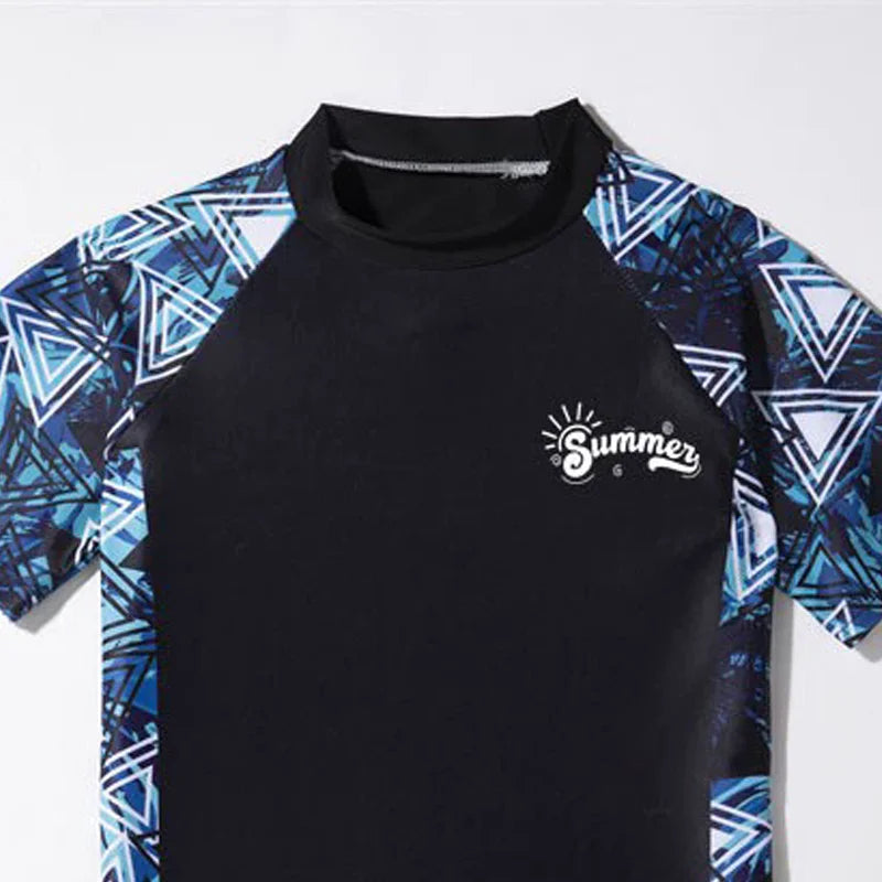 Boys Girls Split Swimsuit Children Surfing Quick Drying Swimming Sets Kids Short Sleeve Sleeve Shorts Swimwear 2 Piece Set