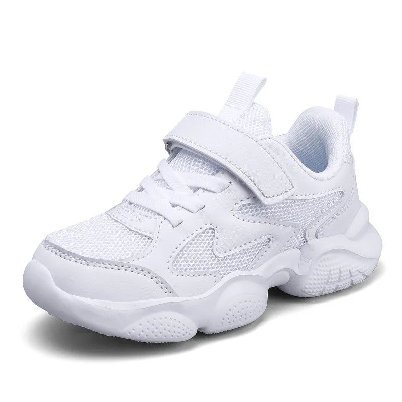Children's Sports Shoes Boys Girls Sneakers Fashion Mesh Breathable Non-slip Kids Running Shoes for Boy White School Sneakers