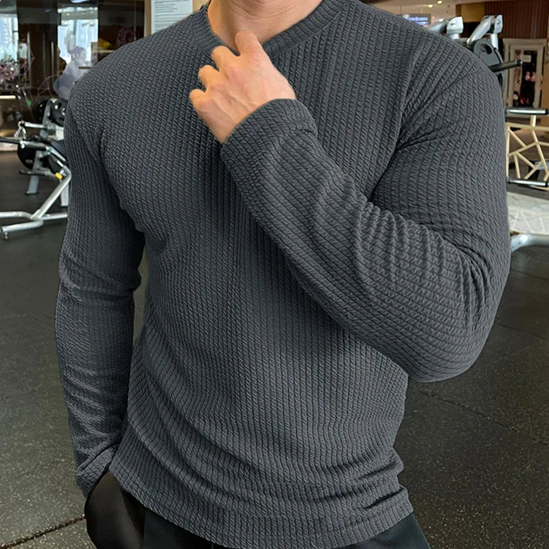 2025 European and American Sweaters for Men in Autumn and Winter New Fashion Knitted Long-sleeved Top Knitted