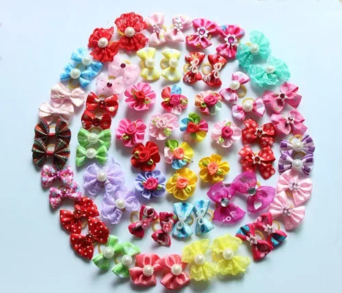 Pet Decorate Bows Dog Hair Bows for Small Dogs Hair Accessories Grooming Puppy Bow Hair Rubber Bands Dogs Bows Pet Accessories