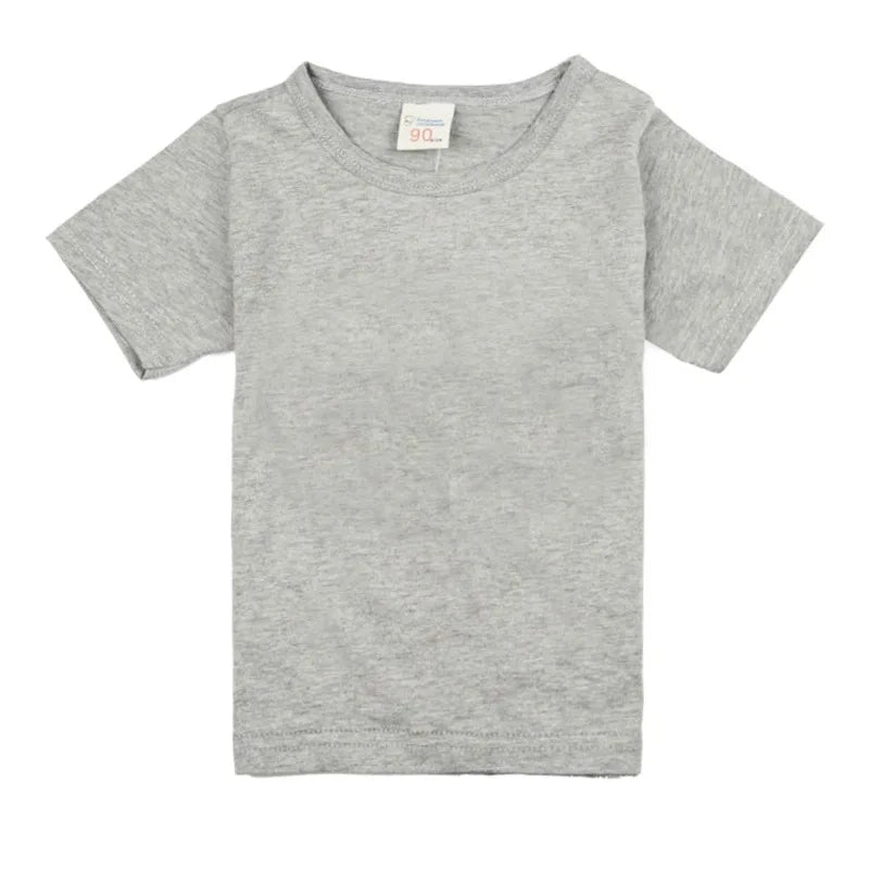 2-16 Years Boys Tshirts Cotton Short Sleeve Girls Clothes Summer Solid T-shirt Teenage Children Tees Kids Korean Top Baby  Cloth