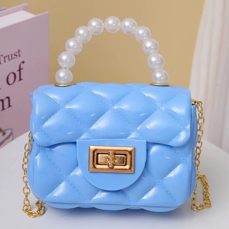 Fashion Kids PVC Leather Crossbody Bags Girls Heart Shoulder Bags Children Mini Coin Purses Jelly Bag Kids Handbag Gifts ﻿