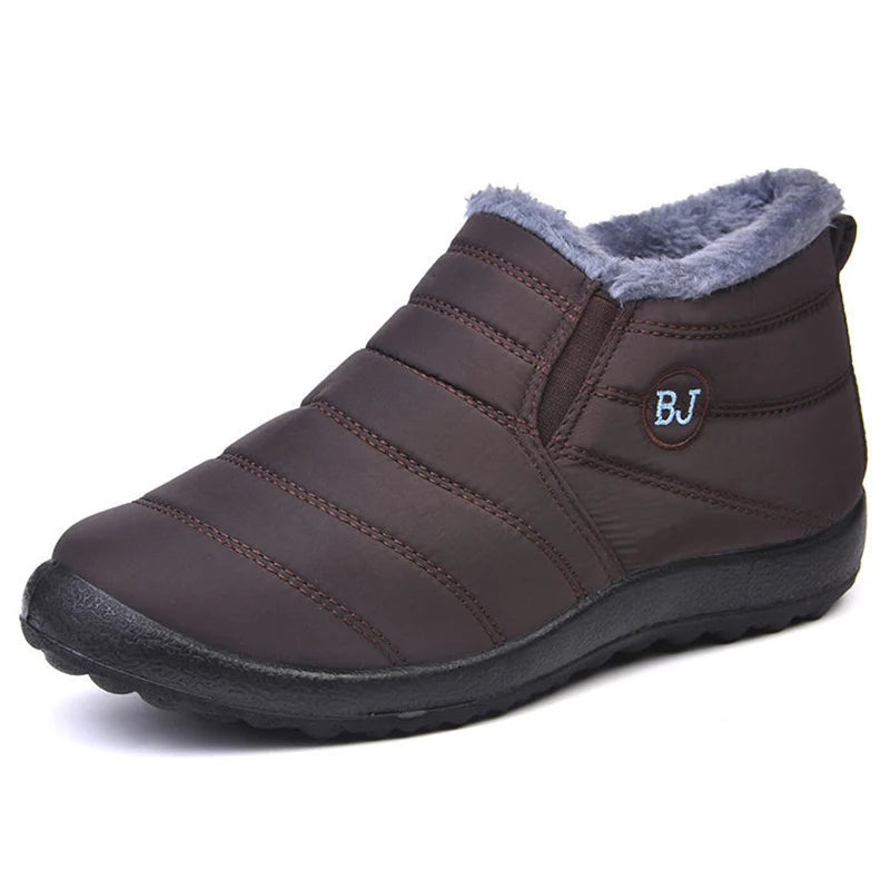 Snow Boots Woman Keep Warm Shoes Woman Slip On Ladies Shoes Flat Ankle Boots Waterproof Couple Soft Botas Mujer Winter Boots