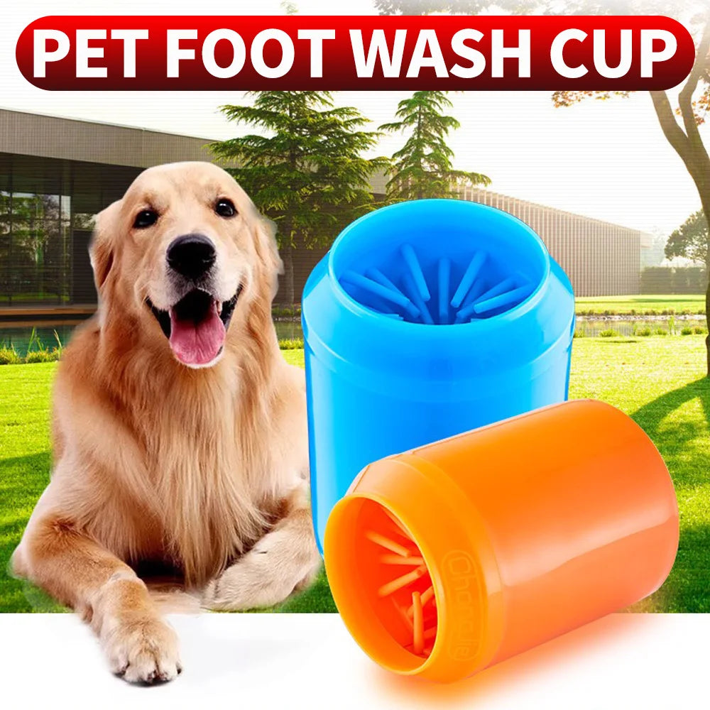 Pet Foot Washing Cup - Soft Silicone Bristles, Deep Cleaning, Convenient and Fast, Suitable for Cats and Dogs, Dog Paw Cleaner -