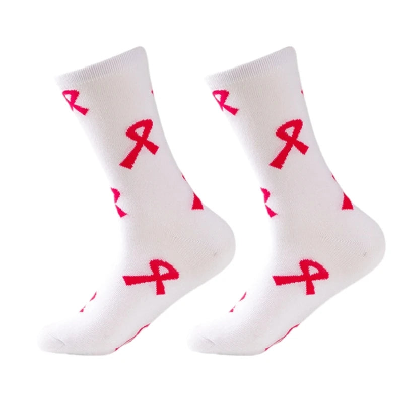 Womens Breast Cancers Awareness Socks,Soft Pink Ribbon Sport Socks Gifts