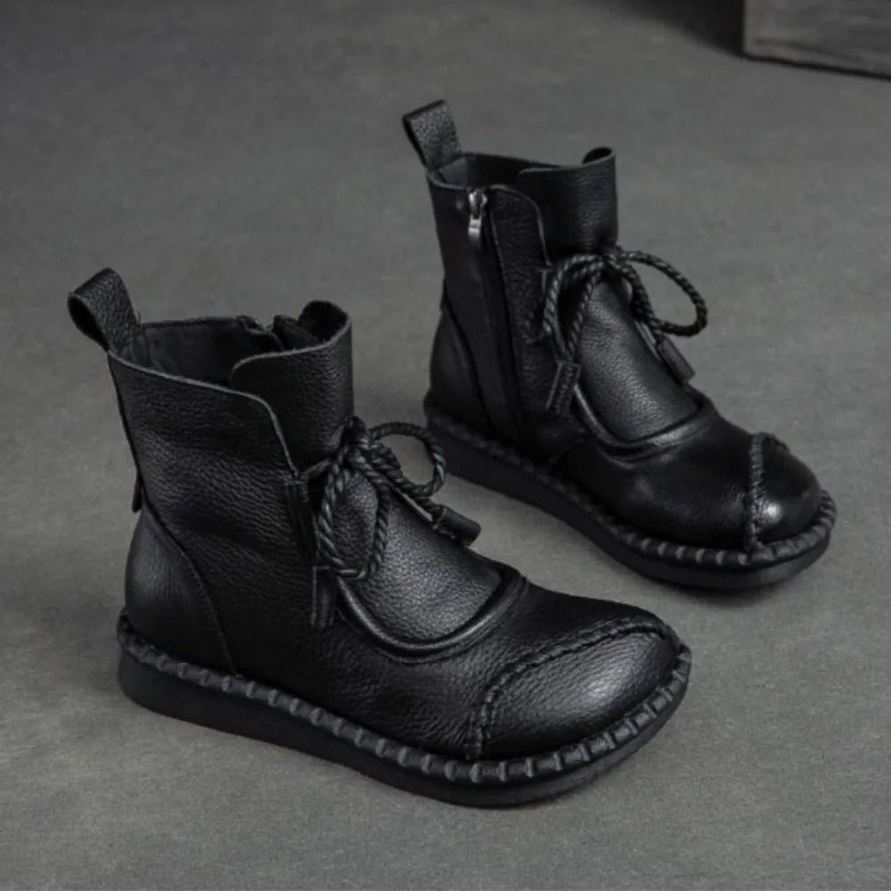 Women's Winter Boots New Retro Shoes Women Ankle Boots for Women Soft Bottom Soft Surface Casual Women's Short Boots Side Zipper