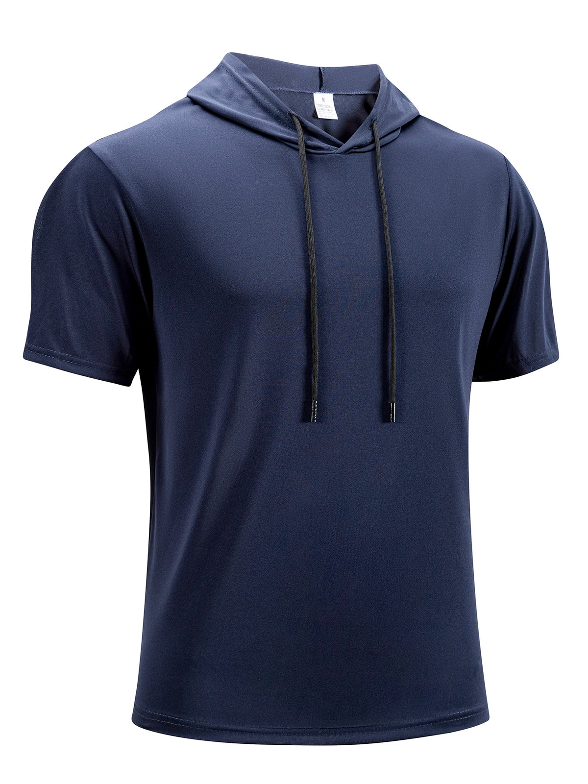 Mens Gym Thin Hoodie Short Sleeve Hoodies Fashion Jogger Sport Tshirt Man Solid Color Summer Daily Casual Athletic Fitness Tees