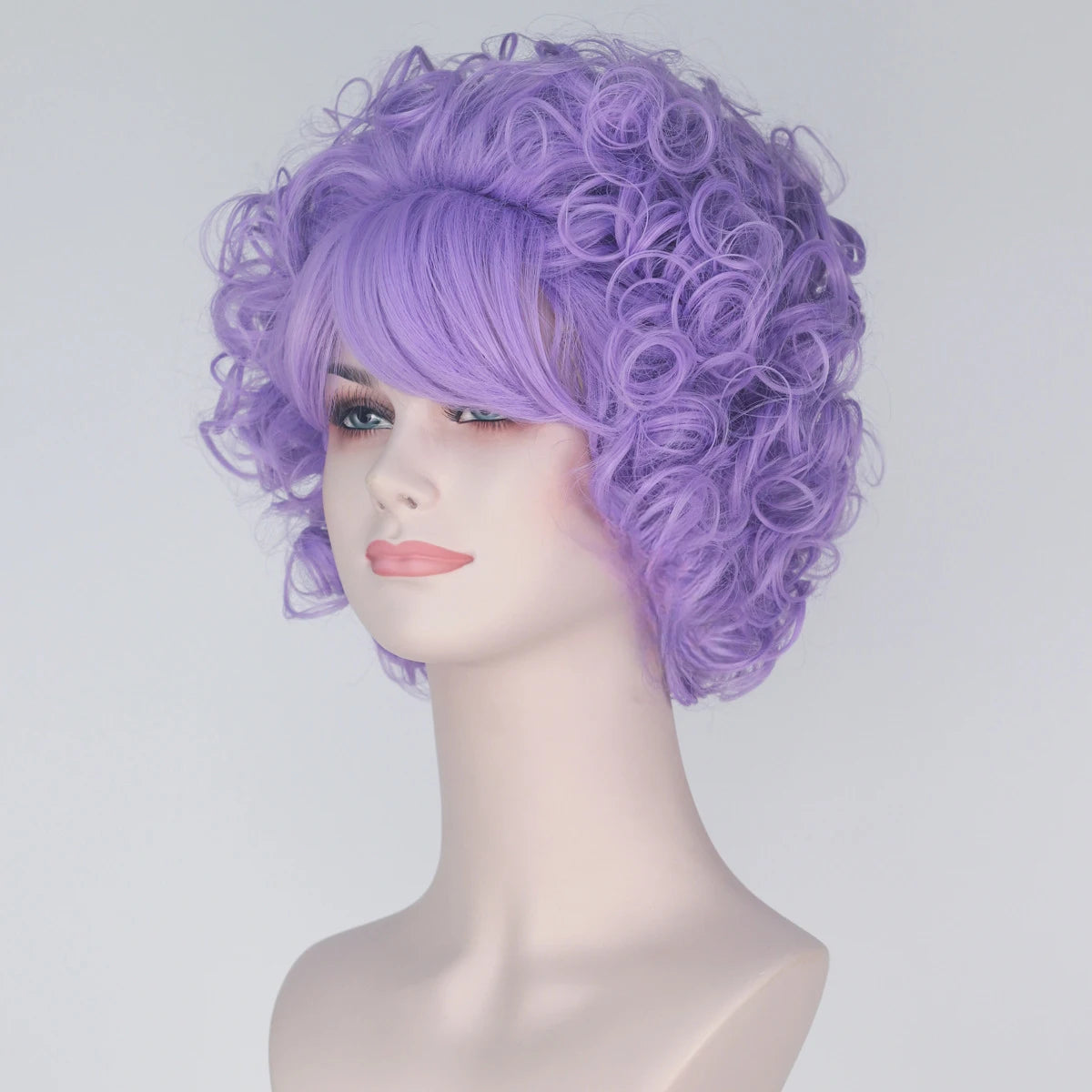 Women's Synthetic Curly Wig Short High Top with Bangs for Stage Performance Cosplay Costume Party Halloween Gift