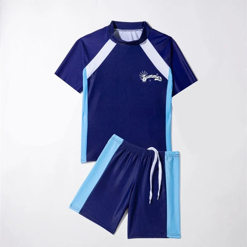 2025 Pool Sports Children Swimsuits Cartoon Short Sleeve Summer Beachwear Girls Swimsuit Kids Bikinis