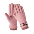 Fashion Winter Women Gloves Windproof Internal Plush Warm Lady Mittens Touch Screen Skin-friendly Soft PU Leather Female Gloves