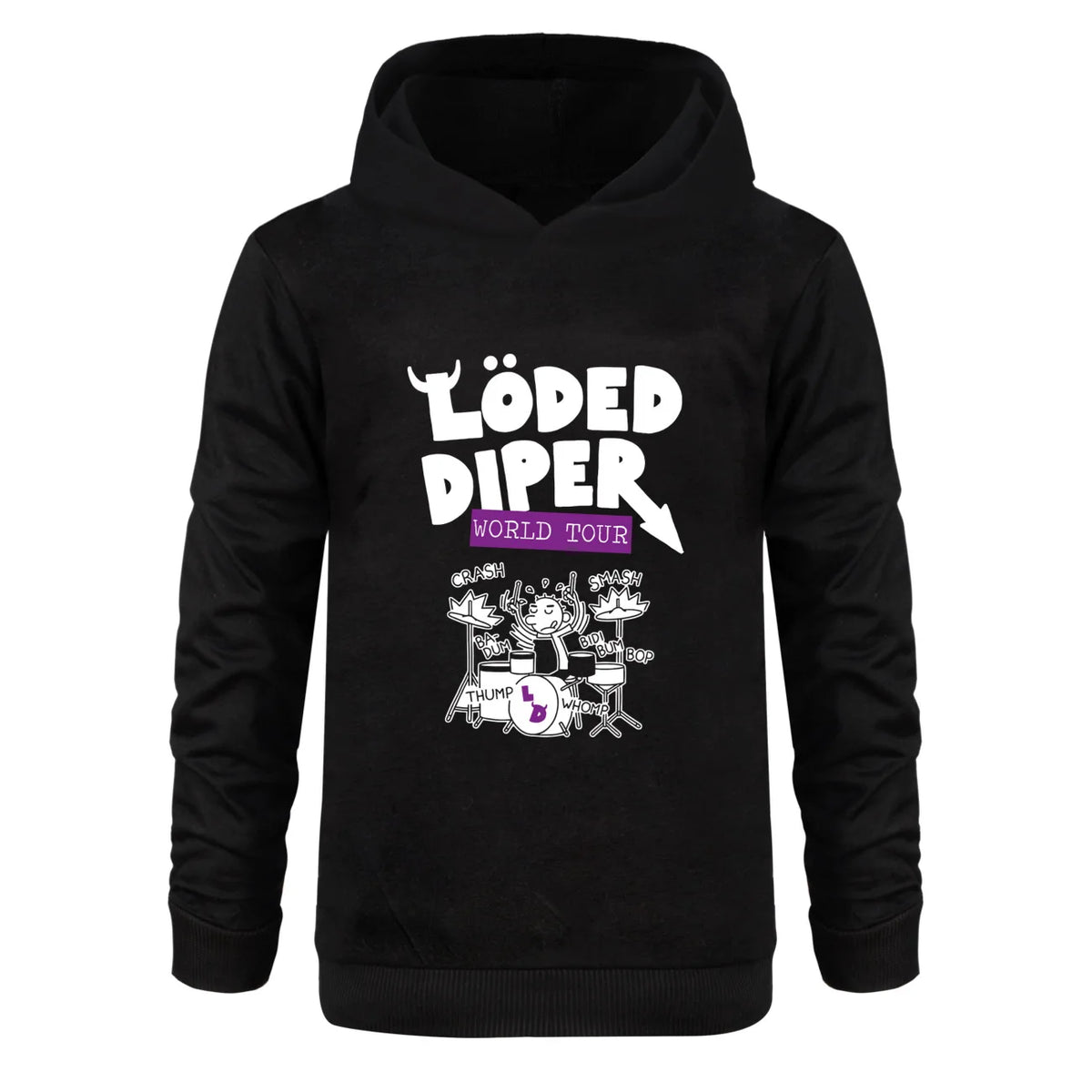 Kids Loded Diper Hoodie Diary of a Wimpy Kid Rock Band Pullover Hooded Sweatshirt for Boys Girls Casual Music Fans Top