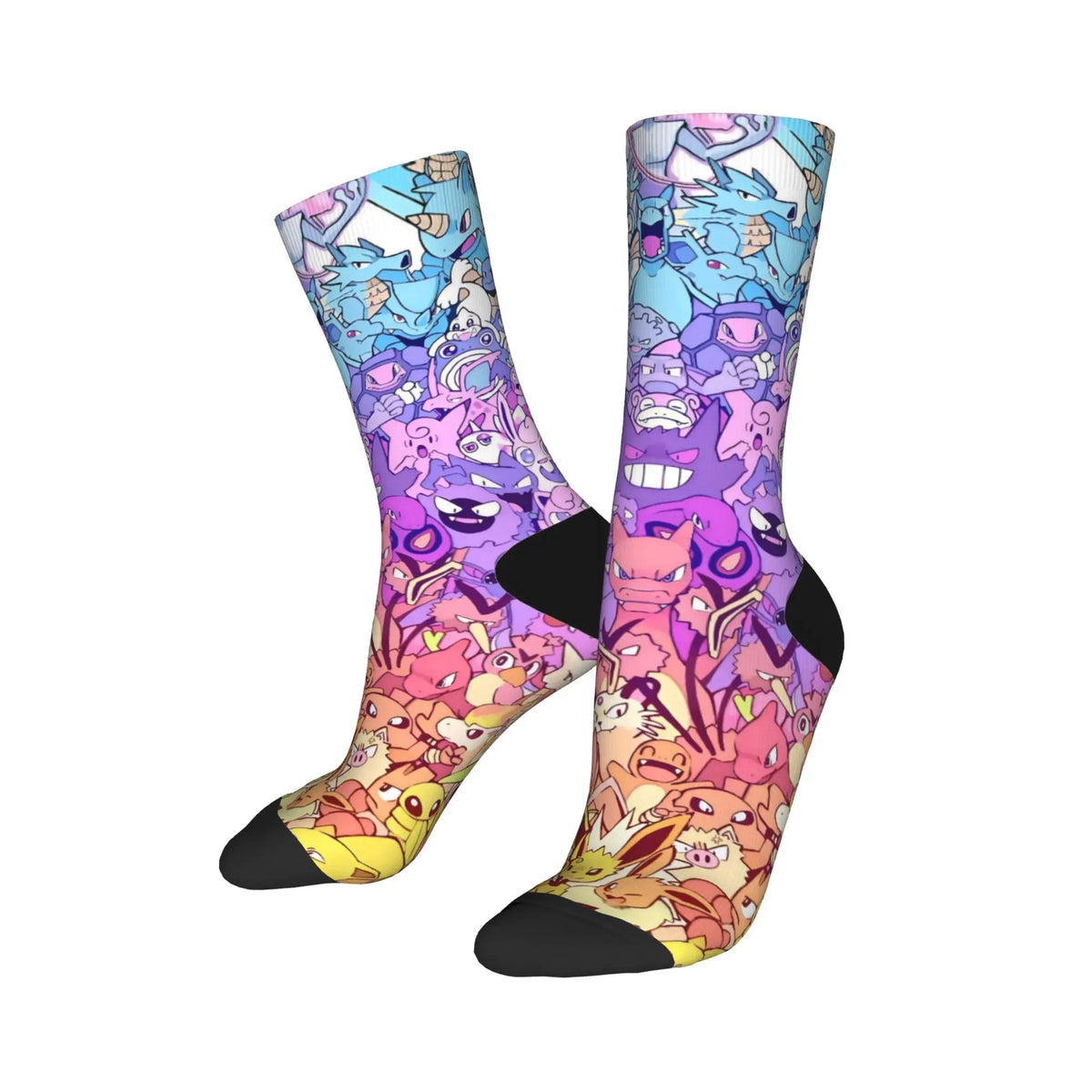 Happy Funny Male Men Socks Harajuku P-Pokemons Bulbasaur Sock Skateboard Women's Stockings Spring Summer Autumn Winter