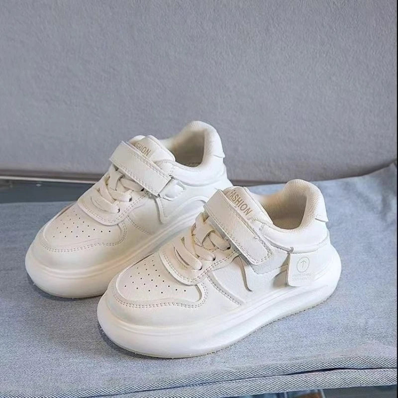 Kids Sports Shoes Spring Autumn Simple Black White Boys Girls Casual Sneakers Thick Sole School Causal Children Basketball Shoes