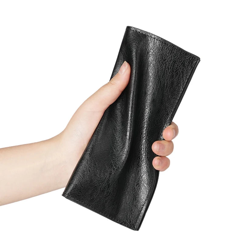 Men's wallets long ultra-thin youth multi-card leisure wallet card package Japanese and Korean students retro wallet.