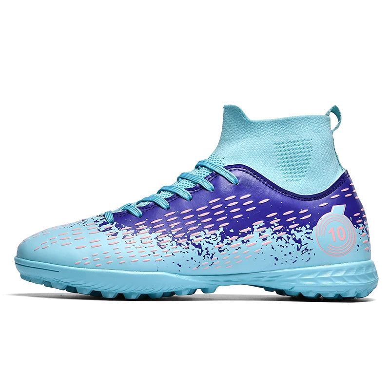 2024 Men's Soccer Shoes  Non-Slip AG/TF Soccer Cleats Ankle Boots Unisex Large Size Ultralight Football Boots Boys Sneakers