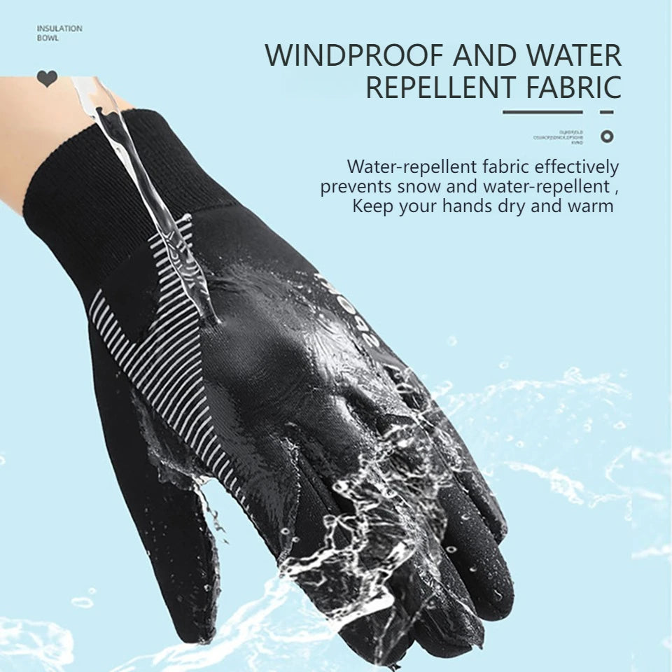 1 Pair Kids Winter Warm Sports Gloves - Cold Weather Water-Resistant Children Mittens Age 5-13 Years Boys Girls