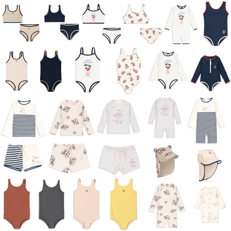 Mother & New Children's Swimwear 2026 Summer Striped Printed Girl Boy Swimsuit Beach Bathing Suit Kids Set Bikinis Clothing