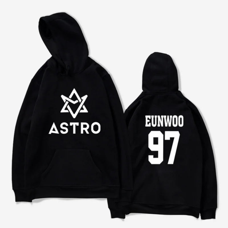 Kpop ASTRO STAR Group Printed Hoodies Moletom Harajuku Sweatshirt Casual Zipper Hoodie Streetwear Jacket Men/Women Clothing