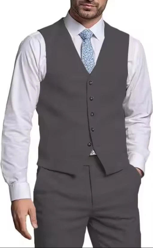 Suits for Men 2 Pieces Vest and Pants Set Gentleman Classic Suit for Men Tuxedo Suit for Men for Wedding Summer Beach