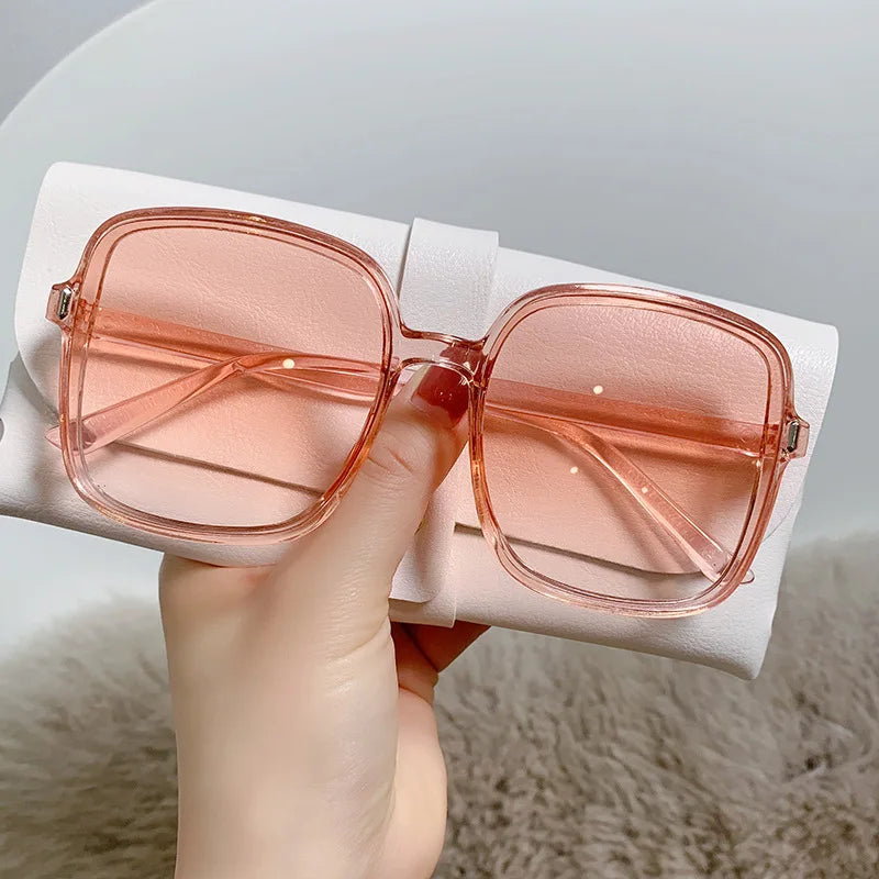 new model Oversized Sunglasses for Women Luxury Vintage Square Sun Glasses Classic UV400 Big Frame Lady Eyewear