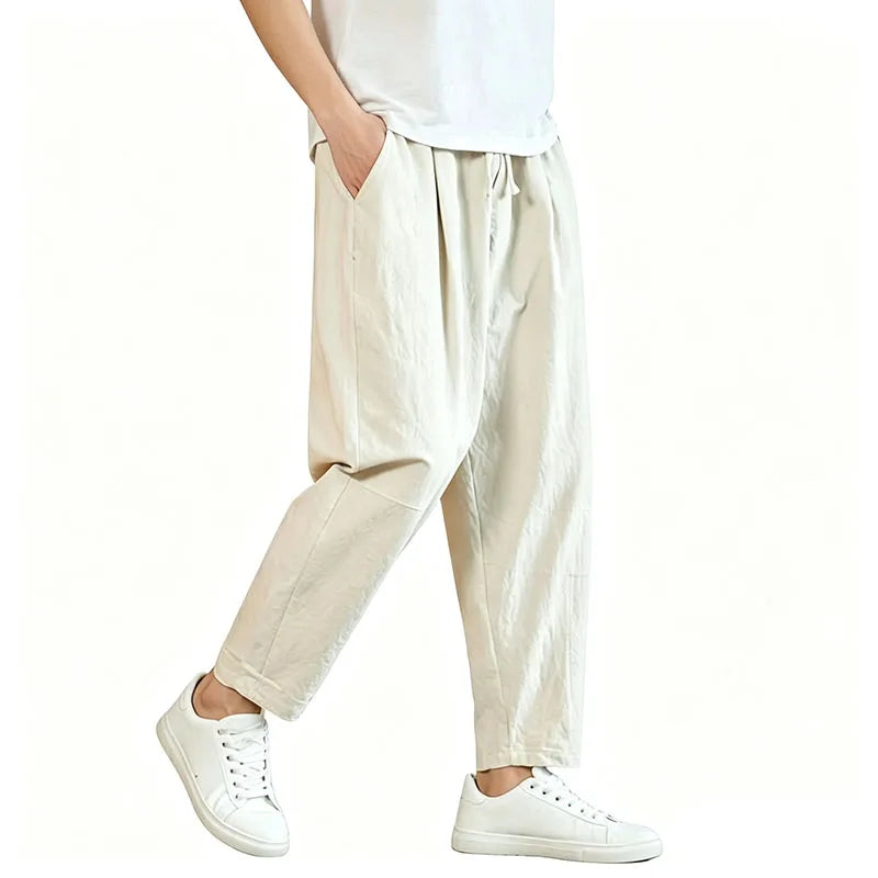 Men's Lightweight Ankel-Length Pants Solid Color Breathable Sweatpants Joggers Men Baggy Pants Streetwear Long Trousers Men