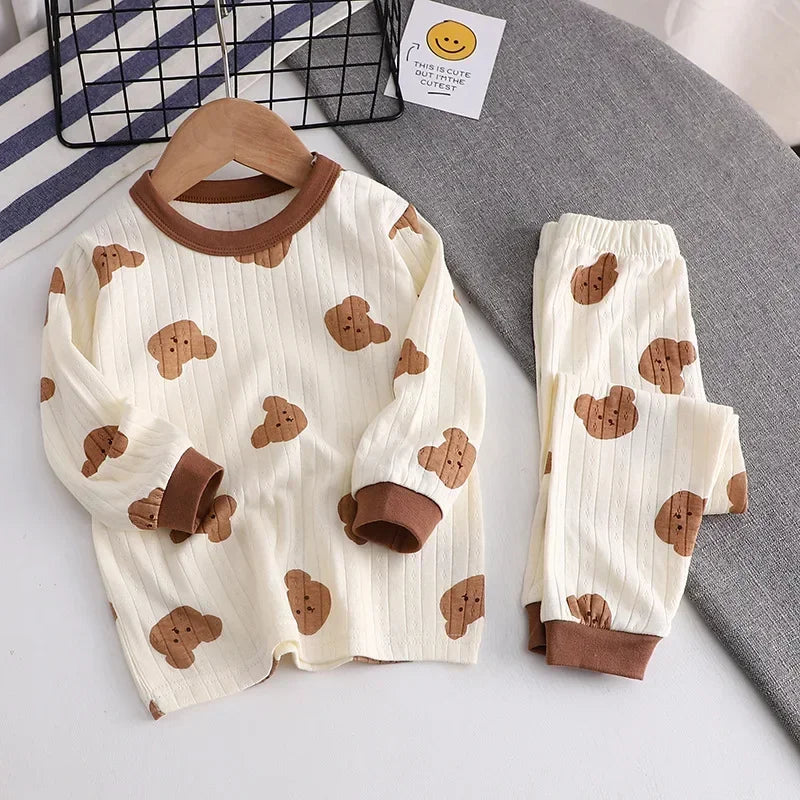 Child Pajam Baby Clothes Children Loungewear Long Sleeve Pajamas for Cute Deisgn Lightweight Comfortable Fabric Sleepwear Outfit