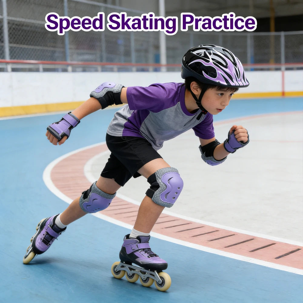 Kids Safety Helmet & Protective Gear Set for 3-10 Years Old, Adjustable Bike Helmet with Knee Elbow Wrist Pads for Skateboarding