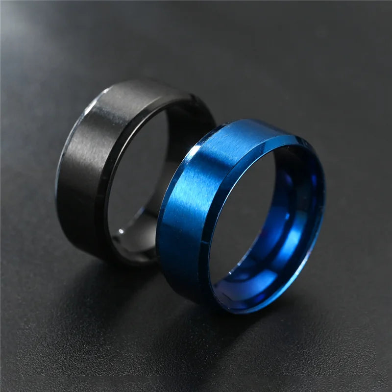 Fashion Charm Jewelry Ring For Men Women Stainless Steel Black Rings Wedding Engagement High Quality Matte Male Accessories