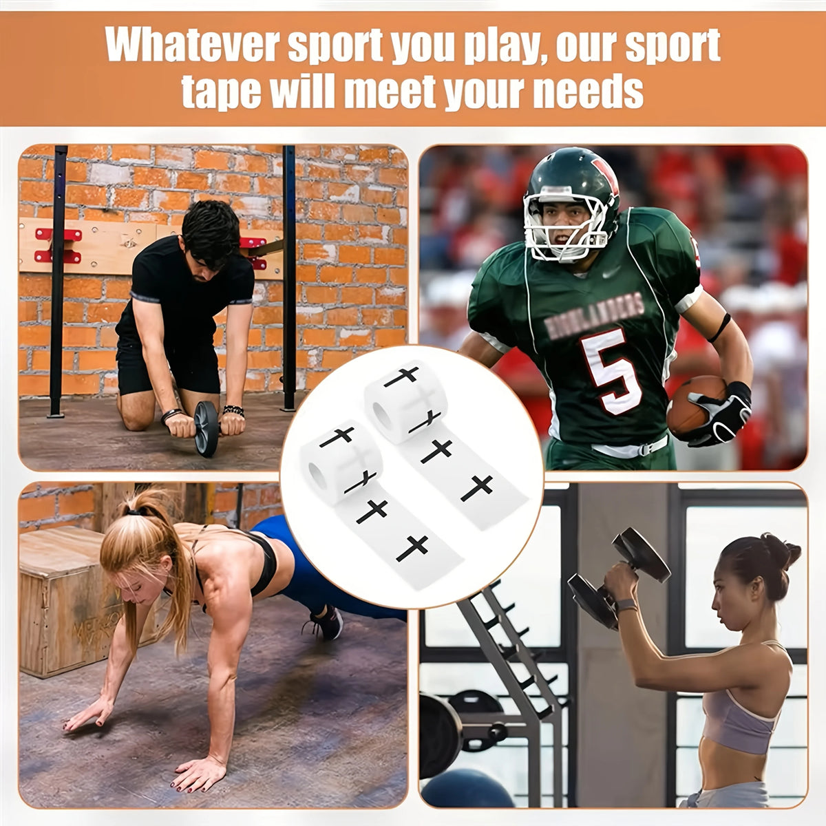 2pcs "+" Sports Wristbands | White Athletic Tape for Gym, Football and Baseball