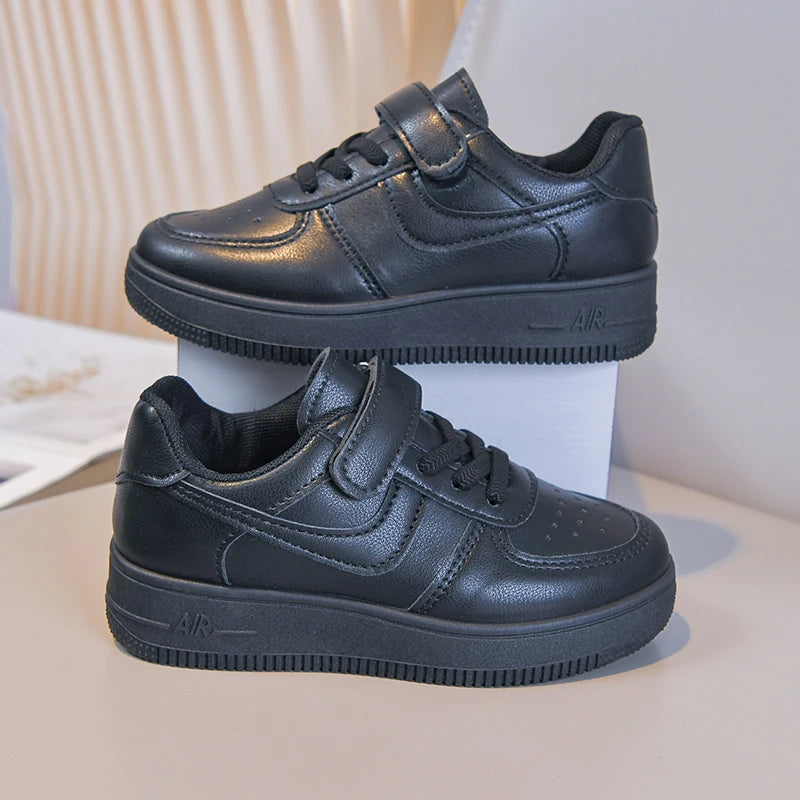 Tenis Sneakers Kids Spring/Autumn New Boys Girls Sports Shoes Casual Board Shoes Leather Soft Soled Children Small White Shoes