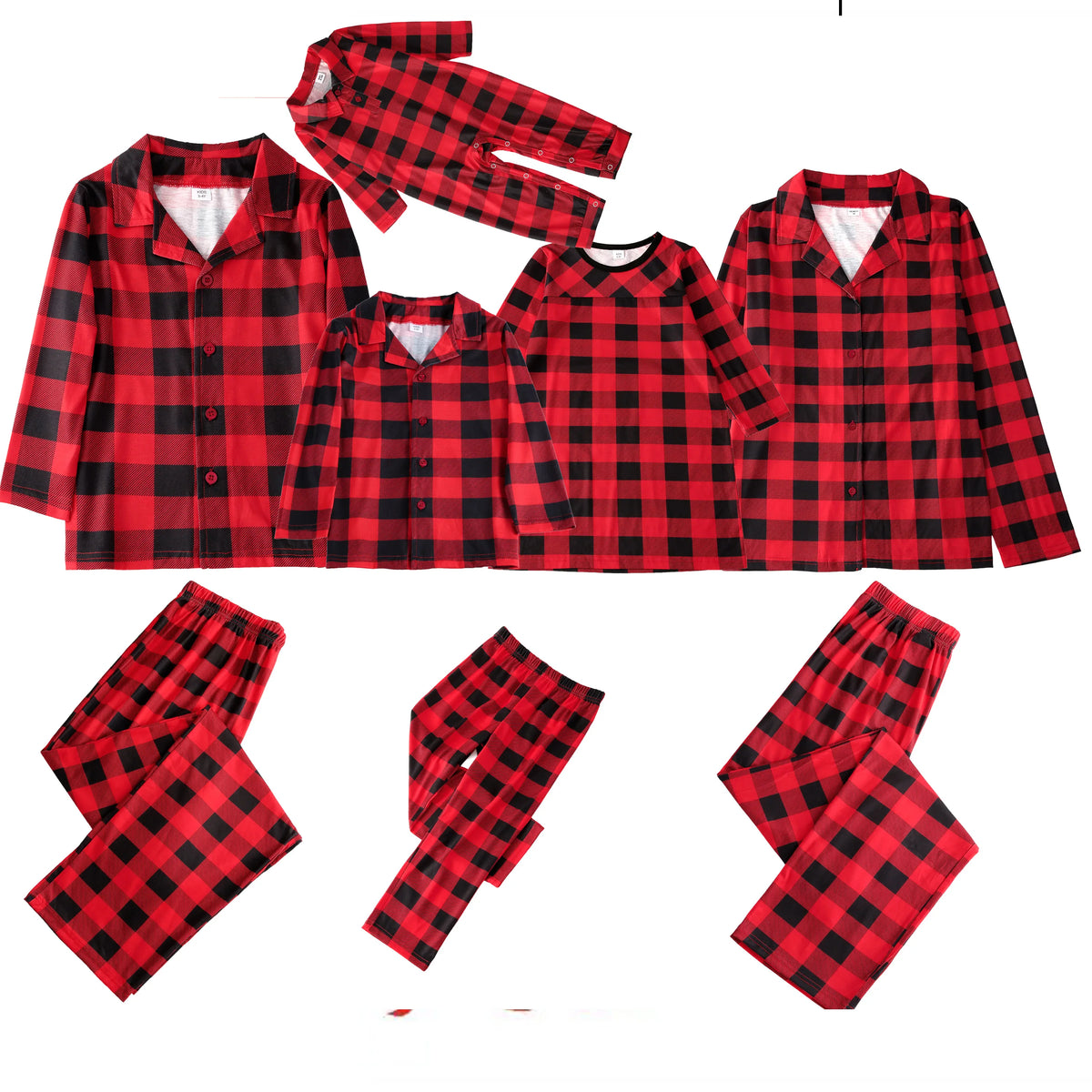 Christmas Family Pajamas Plaid Print Mother Father Kids Matching Clothes Full Sleeve Button Shirt Boy Set Girl Dress Xmas Look