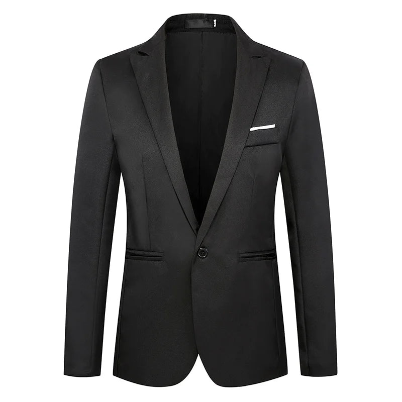 Summer Men's Casual Suit Fashion Business Office Trendy Non-ironing Anti-wrinkle Suit Jacket Solid Color Slim Fit Men's Suit